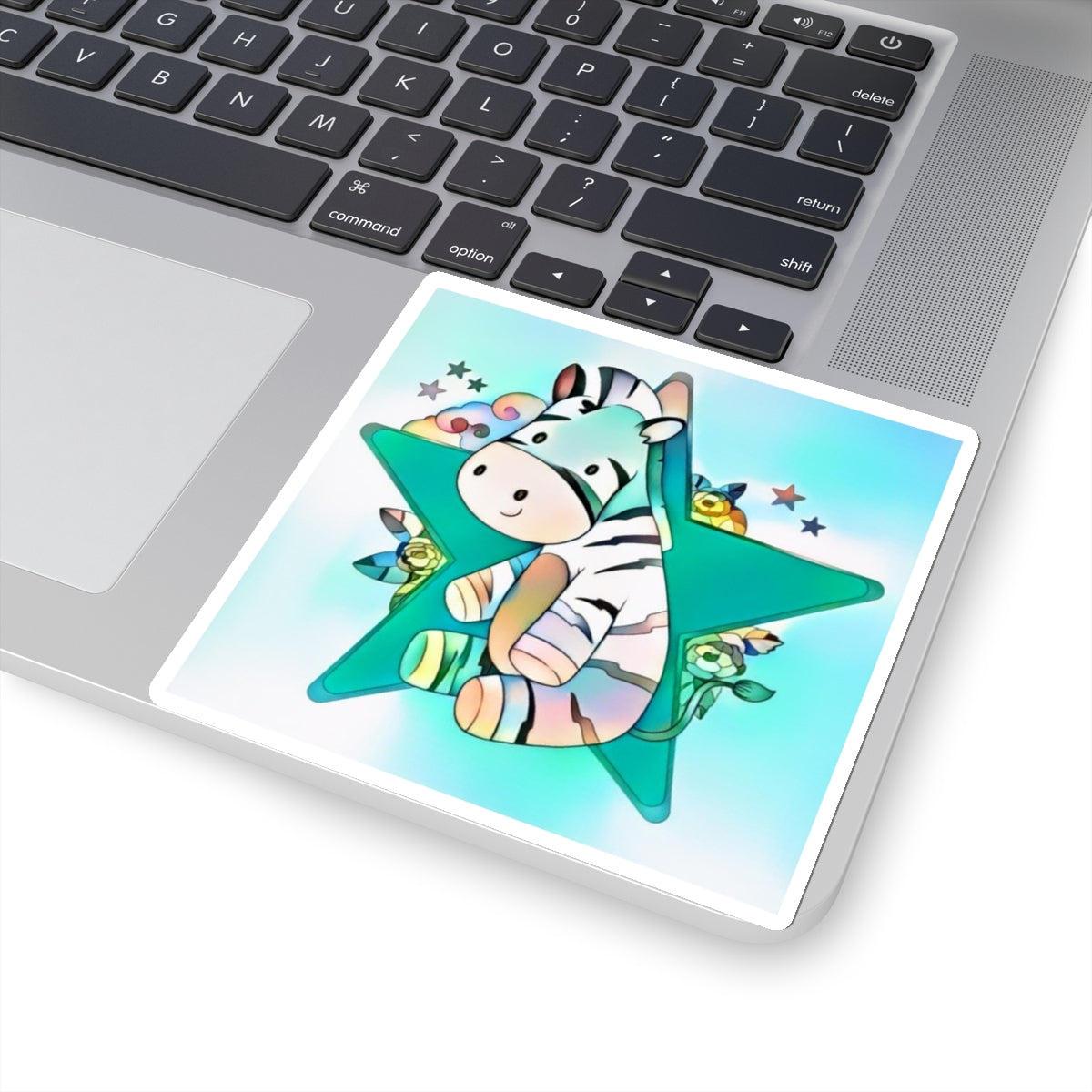 Turquoise Chronically Loved Zebra Kiss-Cut Stickers
